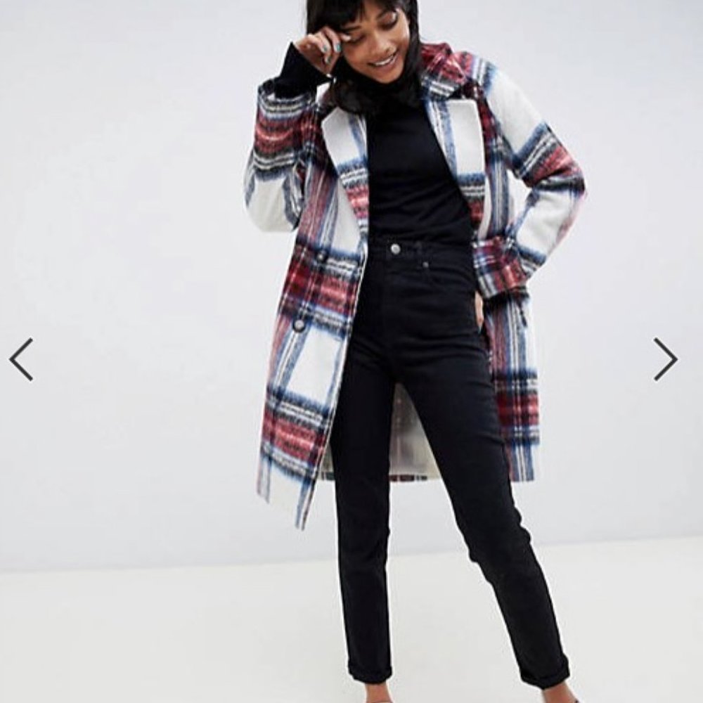 ASOS DESIGN tartan check coat